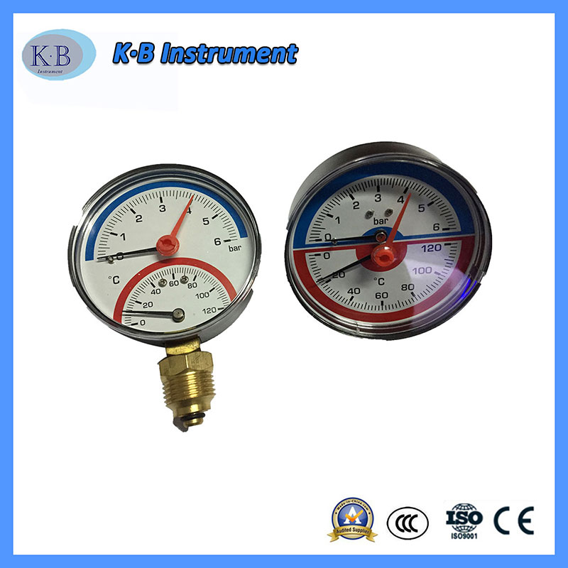 Thermo-Manometer, Mechanical Pressure Gauge and Temperature Gauge