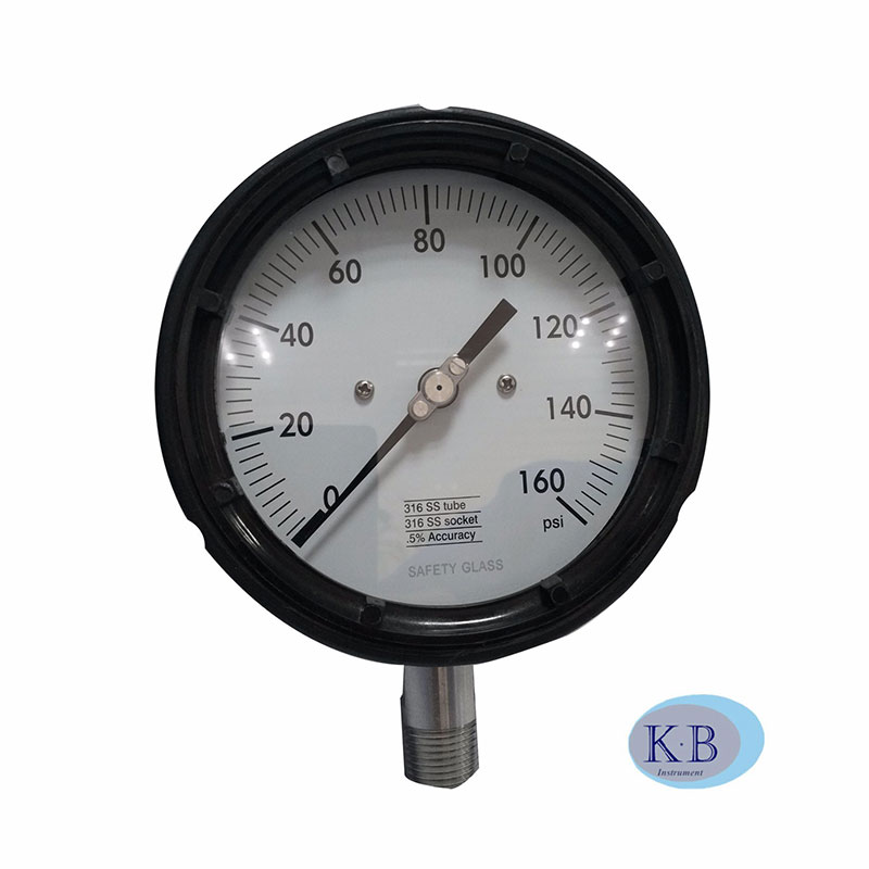 Solid Front Industrial Safety Black Solid front Process Gauge Explosion-proof Pressure Gauge